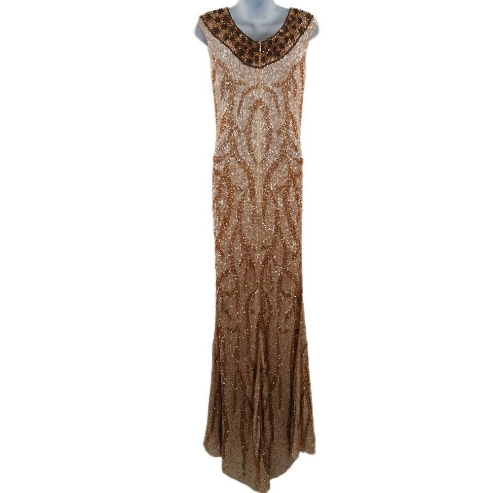 Elegant Full-Length Beaded & Sequined Gown | Cassandra Stone | Perfect Condition - Picture 3 of 5